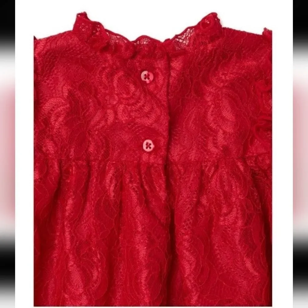 New baby girl holiday Christmas Valentine's day lace dress set size 12 months